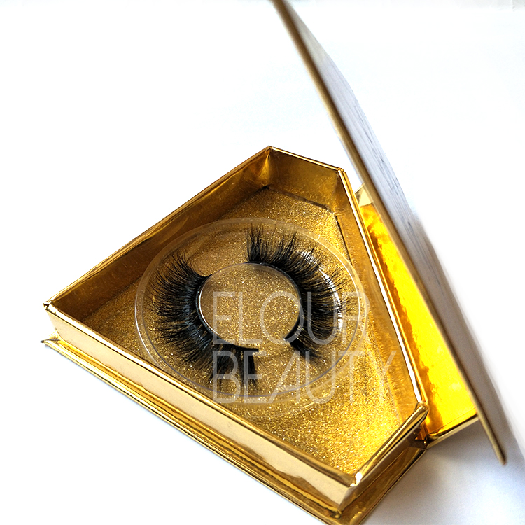 Natural style 3D Real Mink False Eyelashes with custom box ED122